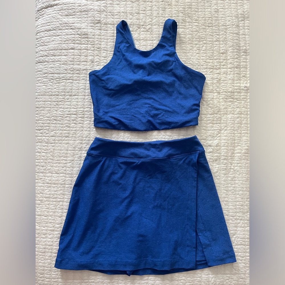 Outdoor Voices Cobalt Set: Court Skort (small), Venus Crop Top (medium)